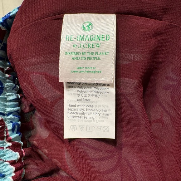 J. Crew Women’s Pull-On Silk Pant Aqua Paisley Size 14 - Picture 7 of 8